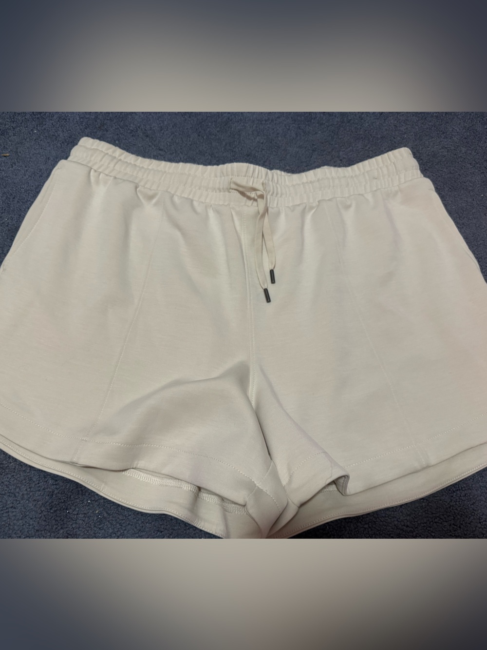 Women’s Athletic Drawstring Shorts in Cream - Comfortable Everyday Fit